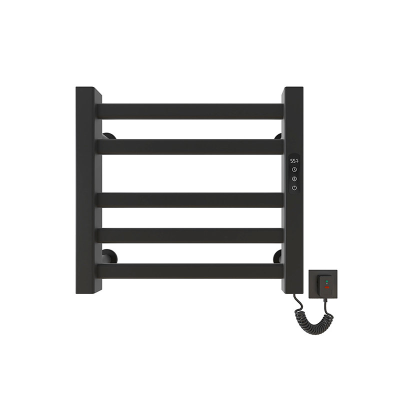 SIOYIE芯毅 智能电热毛巾架家用浴室卫生间毛巾杆电加热恒温浴巾烘干置物架免打孔安装R308(自行安装) 黑色【左线】