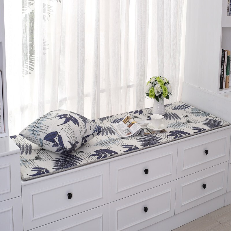 定做棉麻飘窗垫窗台垫坐垫子阳台卧室毯订四季视频