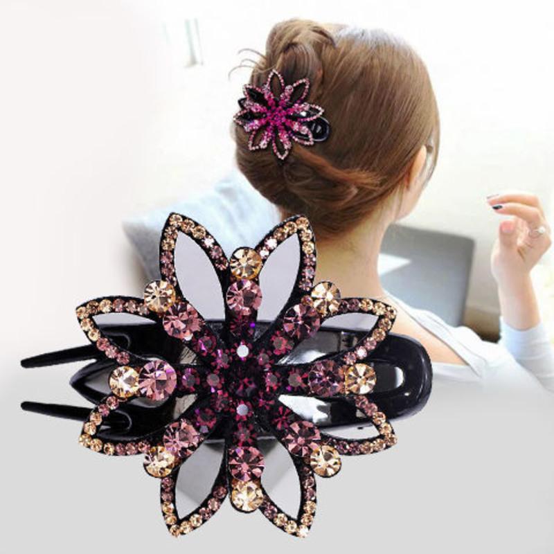 三齿夹顶夹发卡女鸭嘴夹发饰水钻大号抓夹韩式盘发妈妈头饰品发夹