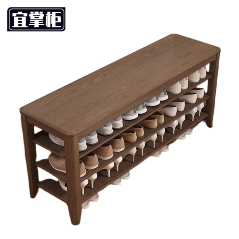 宜掌柜 实木鞋架 三层120cm 个高清大图