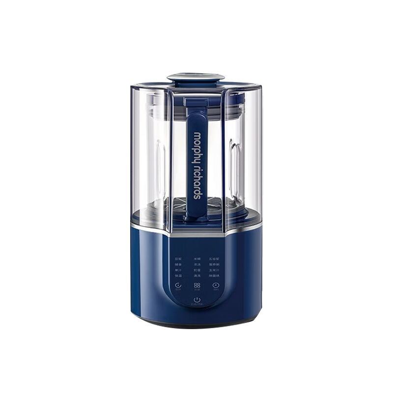 摩飞电器柔音破壁机家用豆浆机1.5L大容量多功能料理机十重降噪自动清洗定时预约细腻搅打免滤无渣MR8201 轻奢蓝