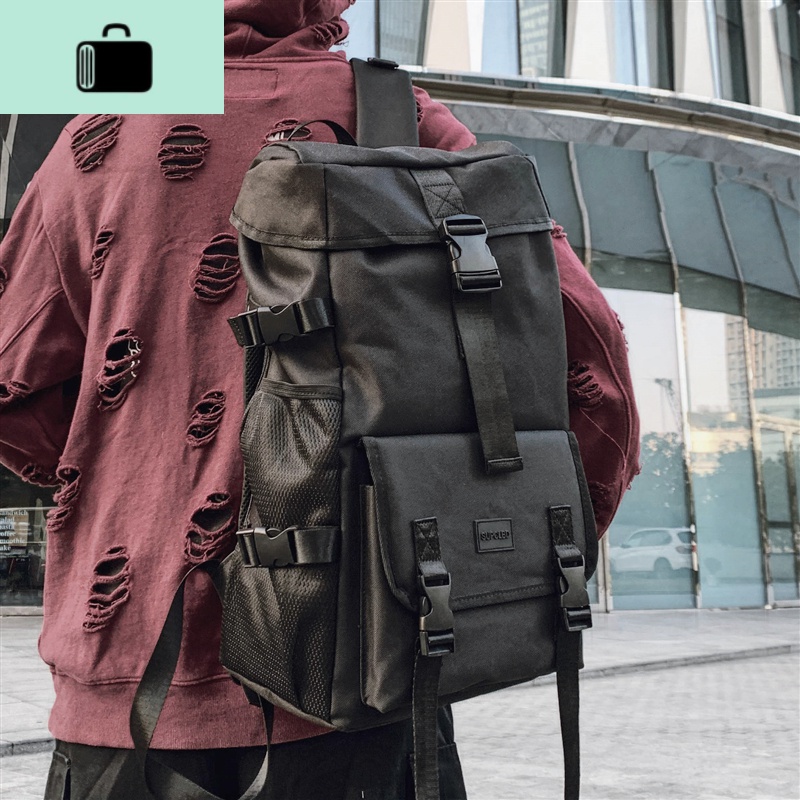 书包男时尚潮流韩版百搭高中大学生女超火背包男双肩包大容量超大NEW LAKE 黑色收藏下单送礼物