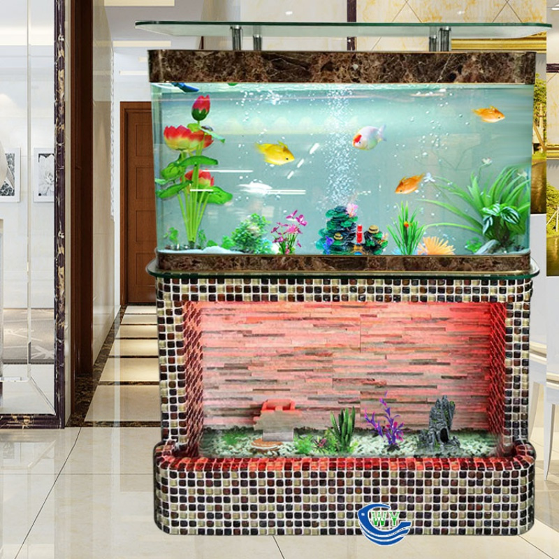闪电客鱼缸玻璃客厅免换水幕墙12米大型玄关生态过滤乌龟流水族箱家用