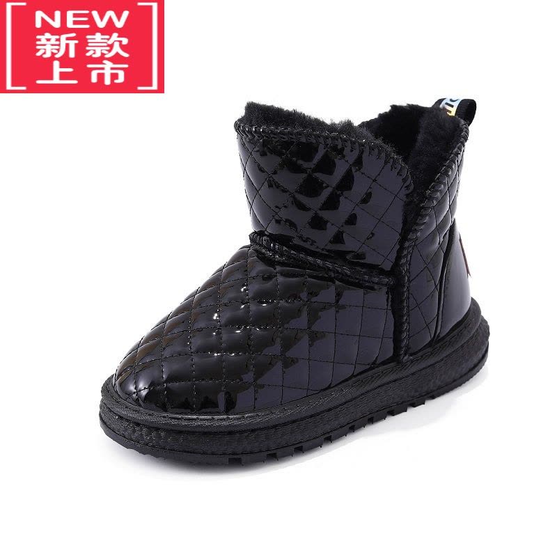 可莉允儿童雪地靴2022冬季新款一体男童棉鞋时尚加绒加厚女童雪地靴图片