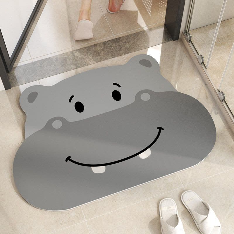 卫生间吸水地垫硅藻泥垫子浴室速干门垫厕所门口脚垫卡通防滑地毯图片