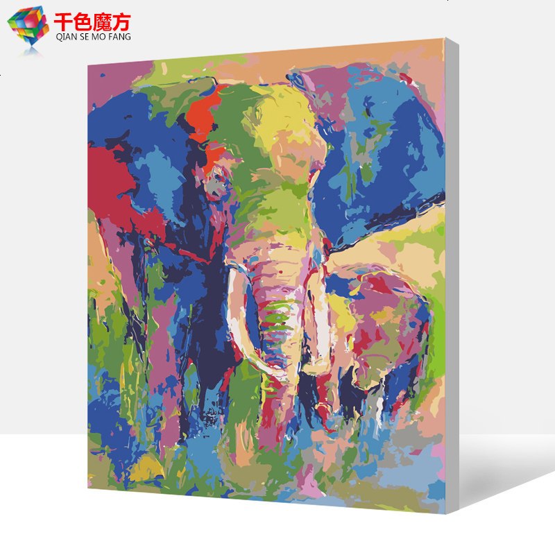 diy数字油画卡通动漫动物现代简约有框手绘客厅填色油彩画装饰画