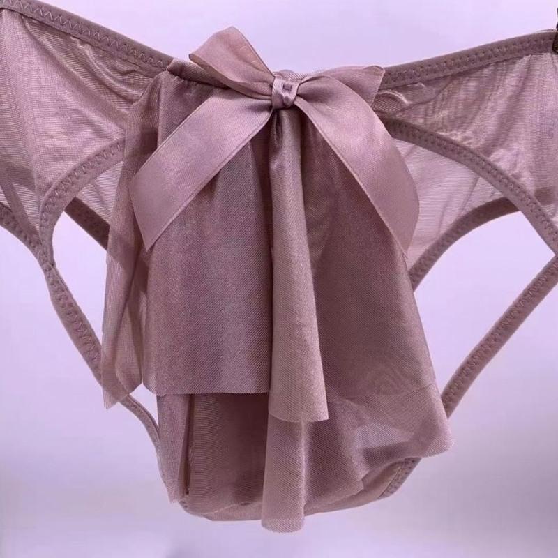 性感内裤女露臀内裤透明网纱镂空内裤低腰女式三角裤黑色均码80140斤