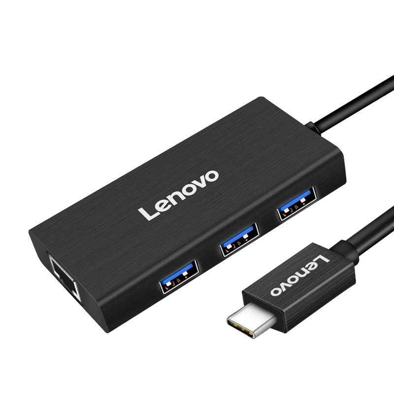 联想(Lenovo)LP0802 ype-C扩展坞 转RJ45网线口拓展USB分线器 Type-C转千兆网口+USB