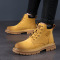 大黄靴真皮潮流高帮机车厚底马丁靴男百搭大头工装靴冬季男士皮靴