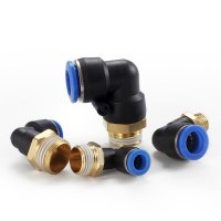 冰禹 SNyl-502 外螺纹弯通快速接头 PL8-02PL10-02PL12-04气动接头 元件PL10-04 20个