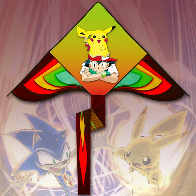 潍坊风筝卡通动画皮卡丘儿童微风易飞节假日户外运动放飞风筝玩具创意