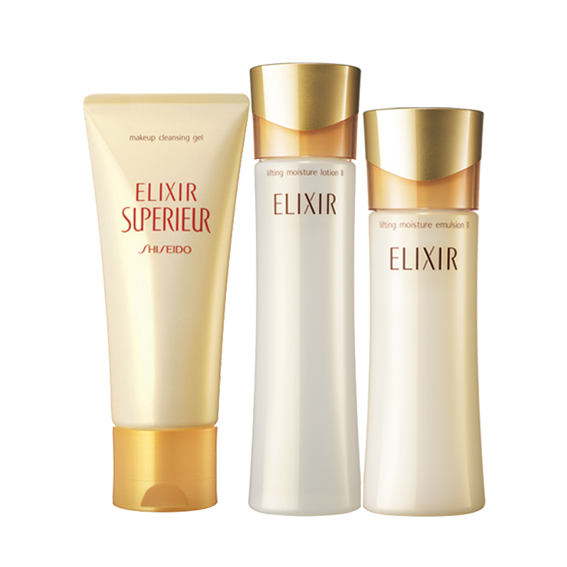 资生堂ELIXIR怡丽丝尔水乳套装保湿补水面部护肤套装礼盒优悦活颜水乳三件套145g+170ml+130ml(滋润型)