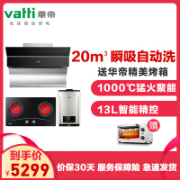 华帝(vatti)20立方瞬吸 自动洗 侧吸式油烟机触控式 油烟机套餐i11083+2B+30-13(液化气)