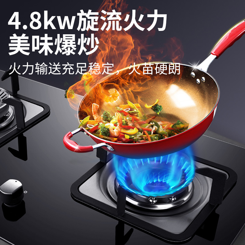 迅达Q2猛火燃气灶煤气灶双灶两用家用钢化玻璃灶大火力嵌入式天然气炉灶灶台灶具官方旗舰店(液化气)高清大图
