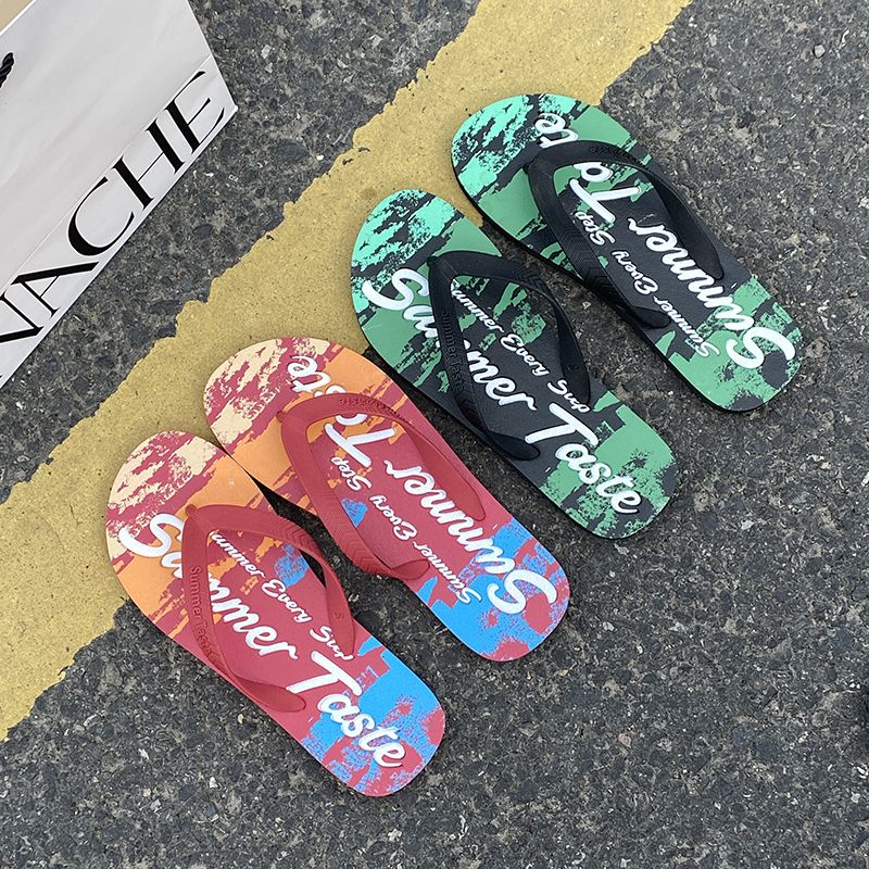 男士拖鞋防滑橡胶男人字拖男潮个性鞋凉拖沙滩鞋软底帅气靓仔高清大图