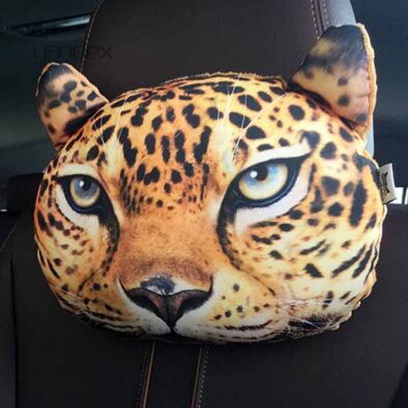 适用于汽车头枕3D卡通创意护颈枕头四季熊猫枕座椅靠枕车内装饰6