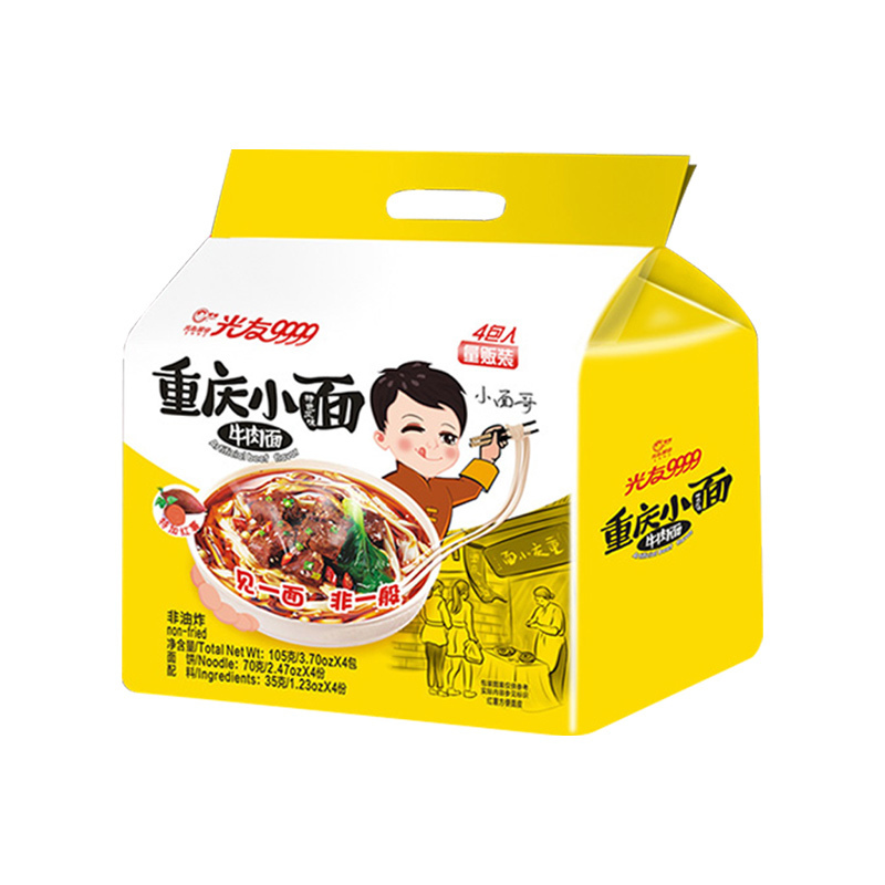 光友 重庆小面(牛肉味) 105克*4包/袋 4袋组合装 非油炸方便泡面 干拌面 方便速食 网红面条