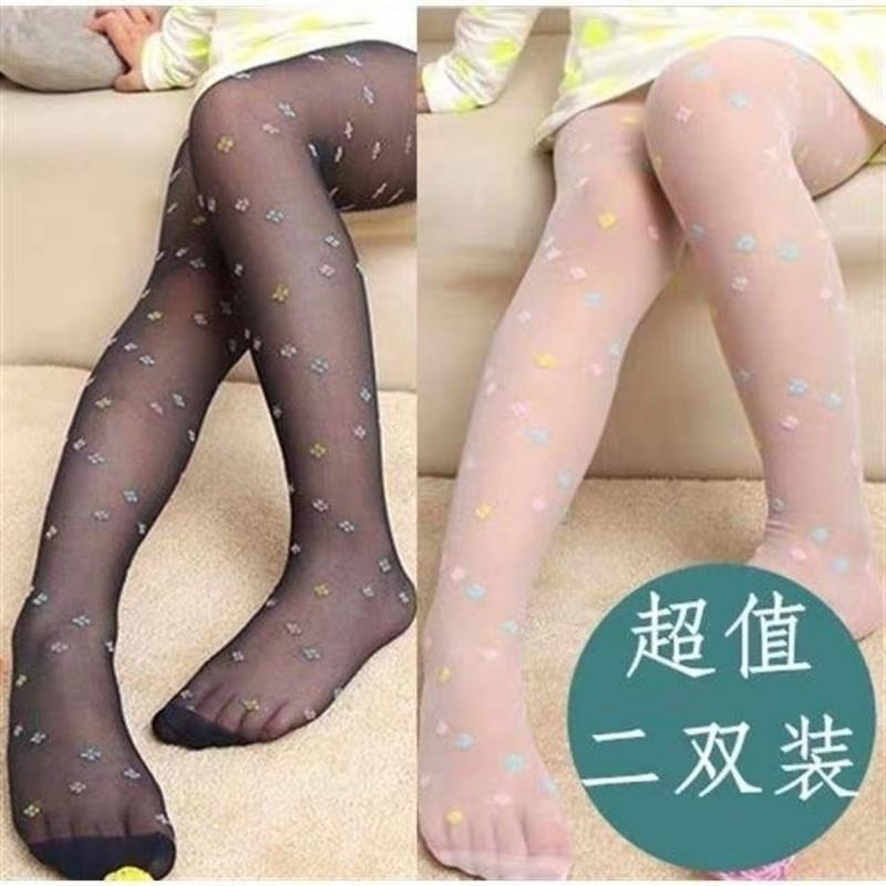 十条装春夏儿童提花连裤袜女童丝袜薄打底袜子防蚊虫四叶草