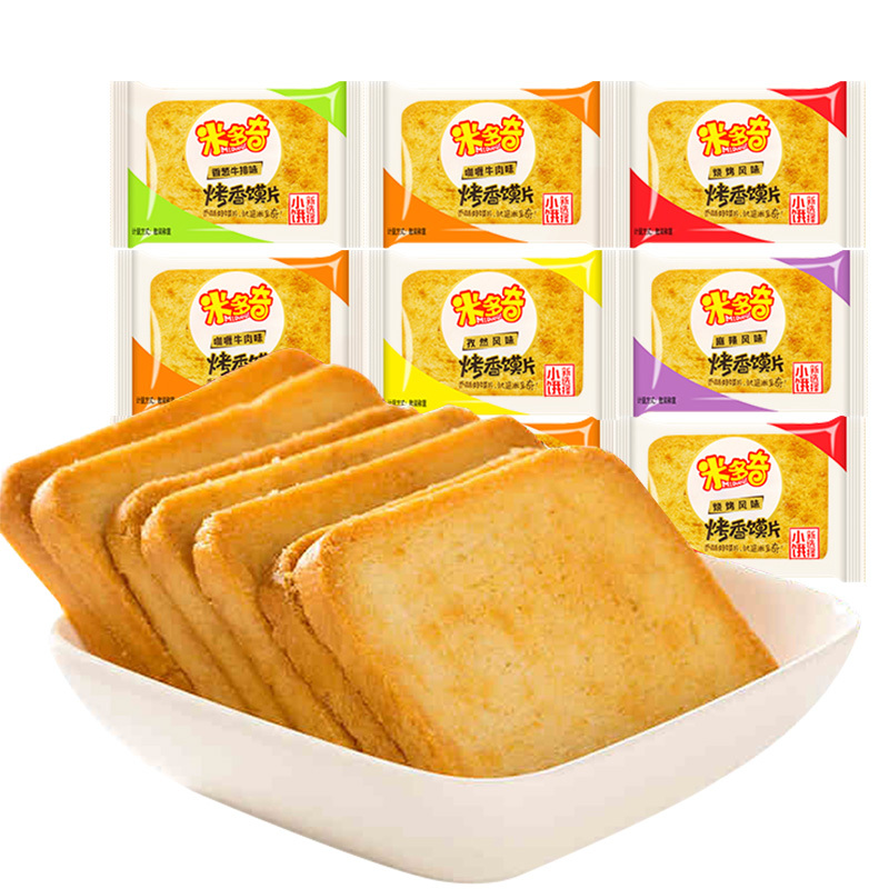米多奇烤香馍片24包量贩装760g多口味混装散称早餐烤馍馒头片饼干