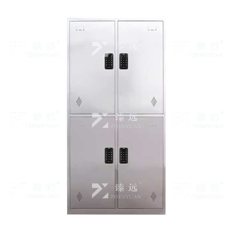 臻远 ZY-X219不锈钢更衣柜员工餐盘储物柜无尘车间多门智能密码锁衣柜 四门更衣柜