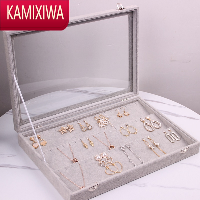 kamixiwa首饰收纳盒珠宝手镯项链展示盒戒指饰品耳环耳钉耳饰收纳珠宝