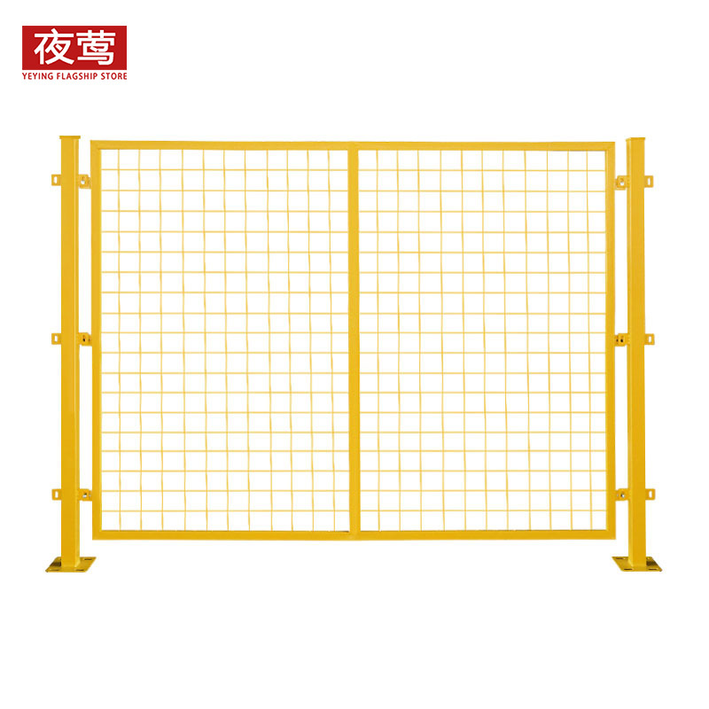 夜莺 工厂仓库隔离网车间隔离网围栏网防护网快递分拣隔断网铁丝网门防护栅栏 黄色1.5米高*2米宽/一张网一根柱