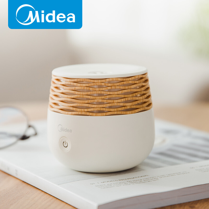 美的(Midea)香薰灯 香薰机加湿器 台灯 床头灯 卧室小台灯充电儿童七彩香薰灯 黄色+暖光+樱花鏡油+充电头