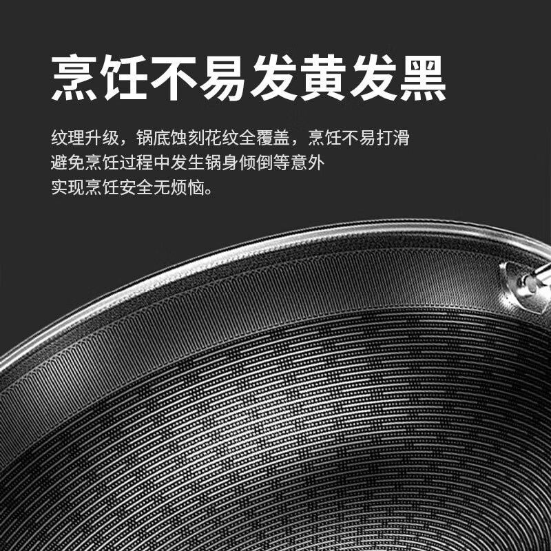 康巴赫炒锅不粘锅316L不锈钢炒菜锅旗舰S款蜂窝锅32cm电磁炉燃气灶通用高清大图