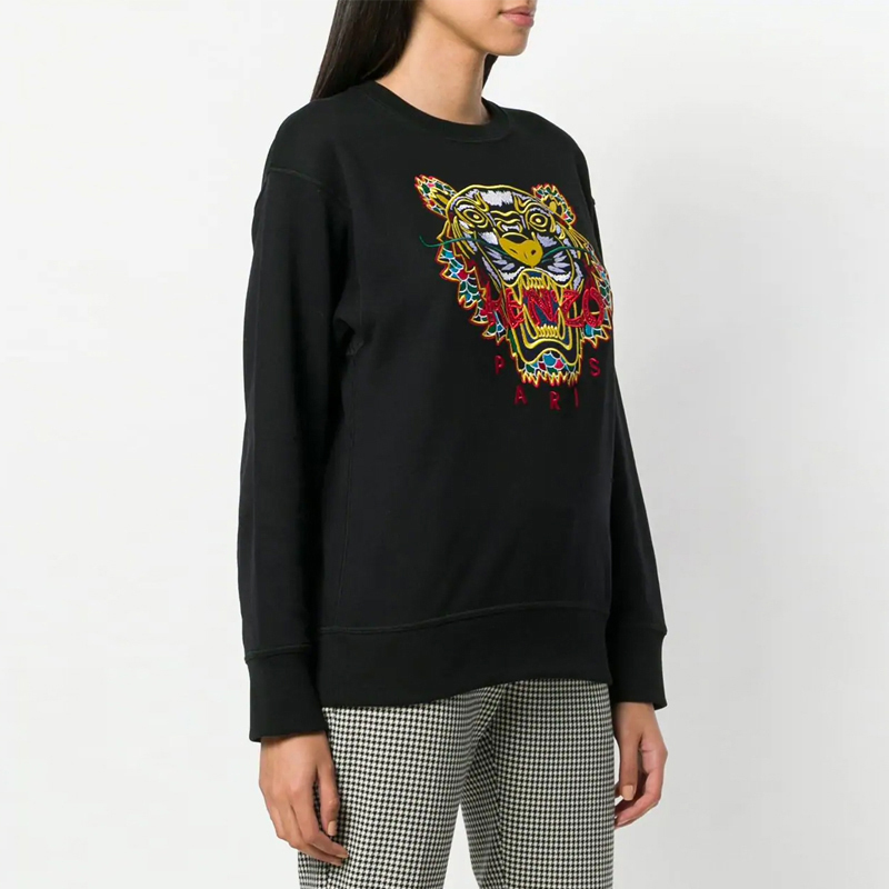 【直营】Kenzo高田贤三 特别版女士龙鳞虎头刺绣全棉卫衣套头衫虎头衫F862SW7404XH高清大图