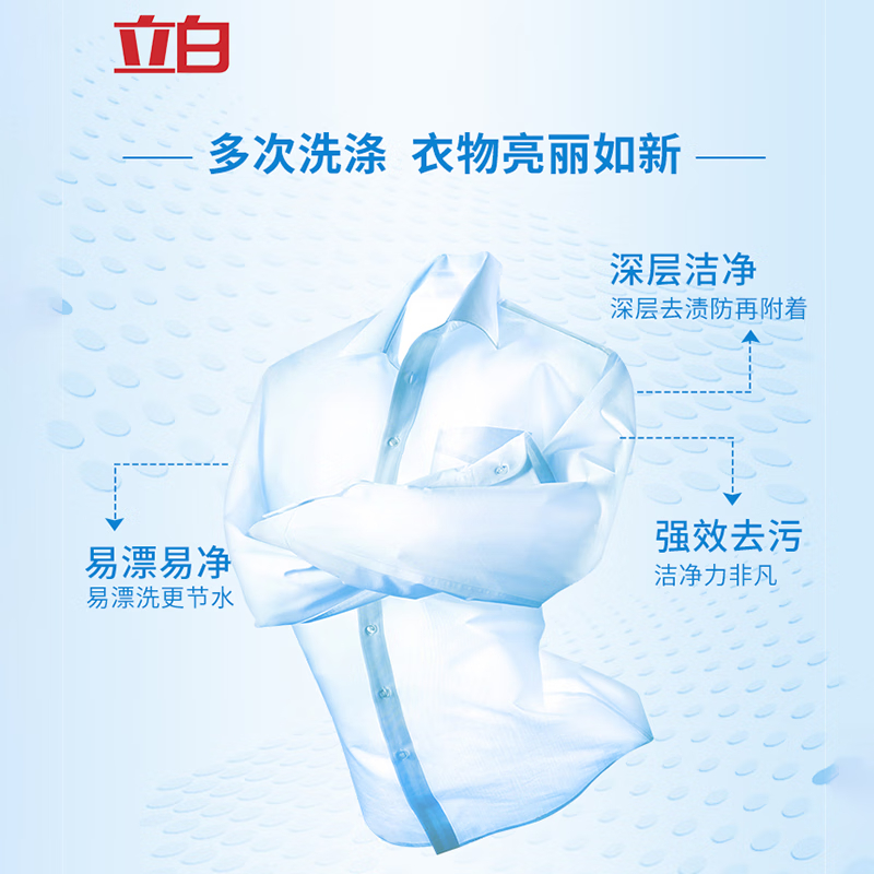 立白 洗衣粉超洁清新去污去渍花香味柔顺柔护408g六袋 立白超洁清新洗衣粉 408克*6袋高清大图