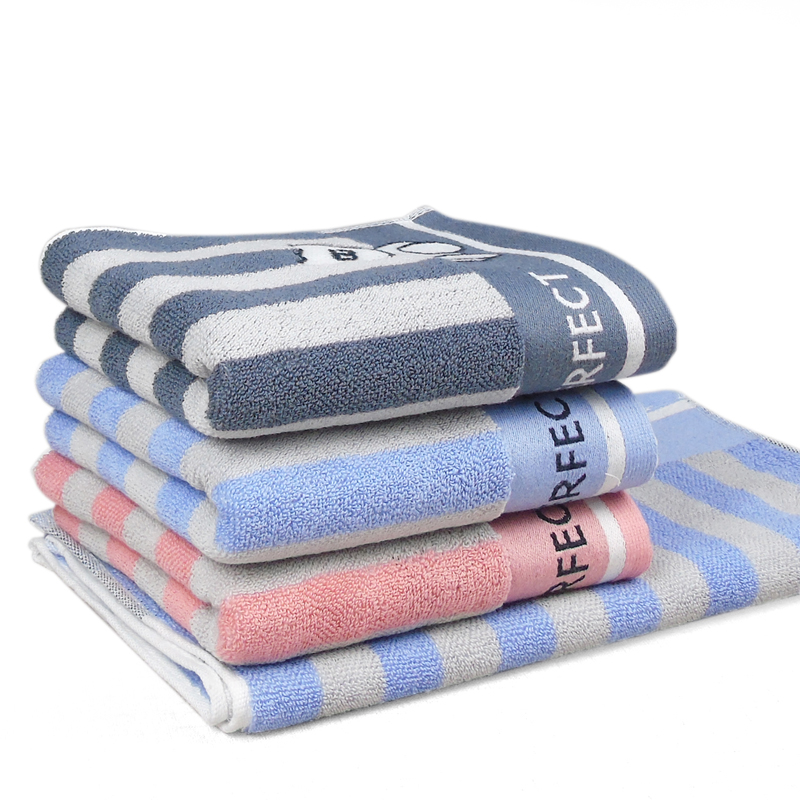 莺歌纯棉提花彩道毛巾(75*35)120g颜色随机/2条盒装高清大图