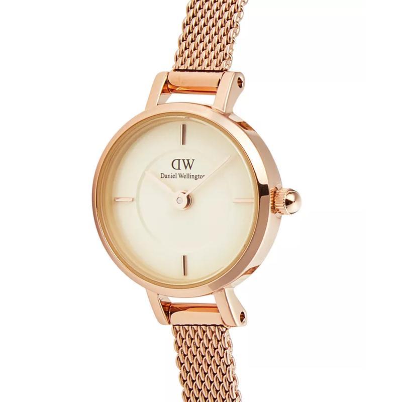 丹尼尔惠灵顿(Daniel Wellington)女士机械表玫瑰金圆形表盘时尚迷你款可换表带防水手表