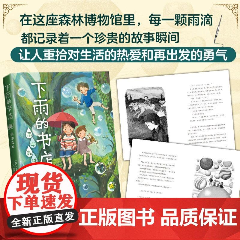 正版童书 下雨的书店:雨中森林 中国童书榜100佳童书、日本小学四年级语文课本书目《下雨的书店》系列新书 爱心树图片