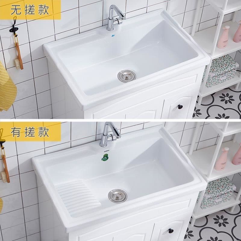 阳台洗衣机柜伴侣洗衣槽带搓板台盆浴室柜组合落地式陶瓷盆洗衣池 50cm无搓板图片
