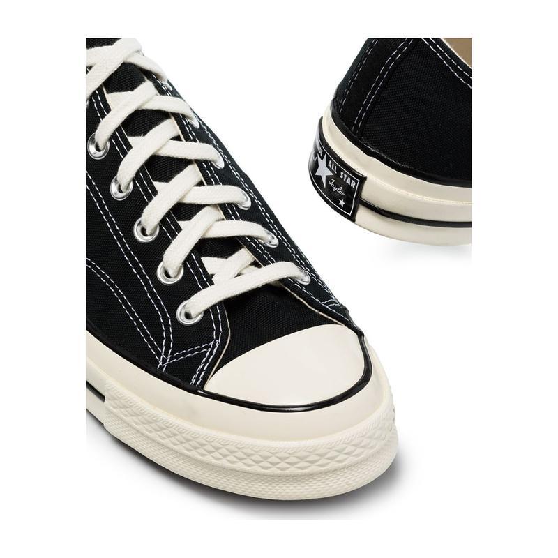 匡威(CONVERSE)黑色logo标志帆布跑鞋男平底圆头正面系带踝部拉链