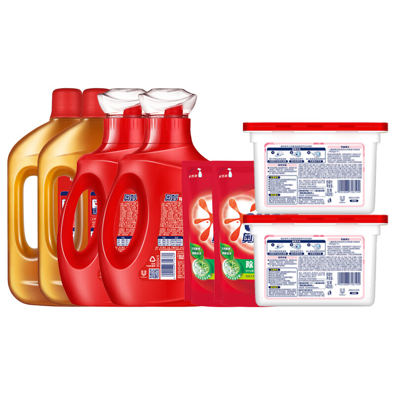 奥妙洗衣液组合 洗衣凝珠 (400G)*2+除菌液1KG*2+洗衣液1KG*2+400G(袋装)*2高清大图