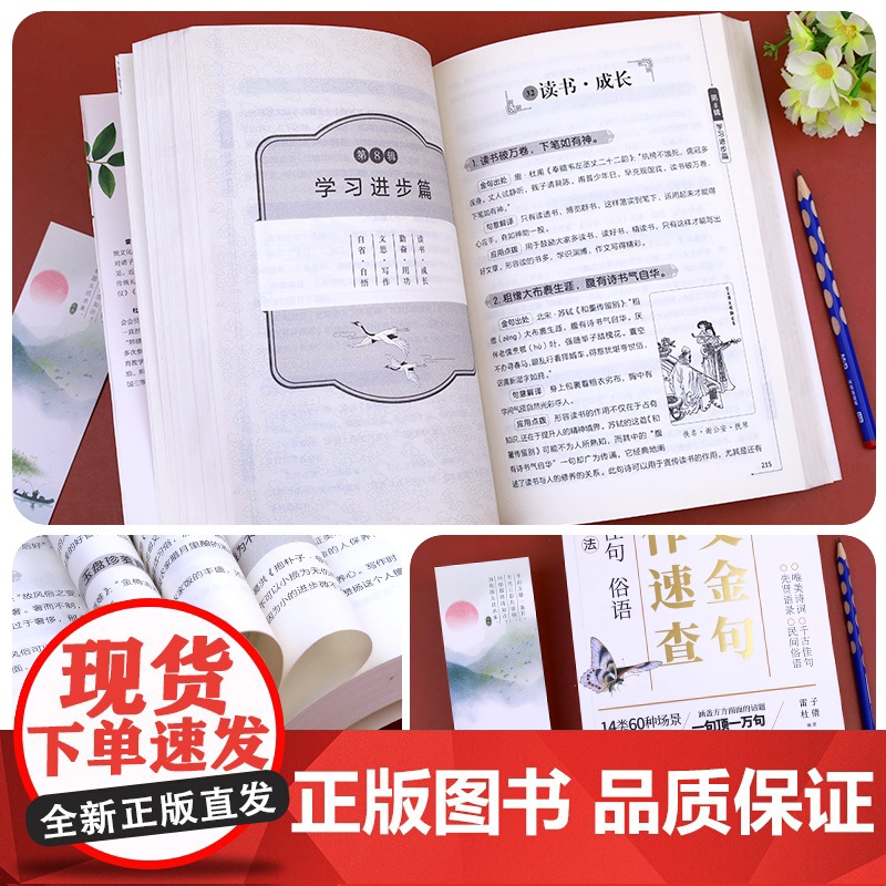 作文金句写作速查手册 作文素材高考版初中版语文中考高中作文素材金句摘抄速查宝典大全名人名言金句与使用诗句佳句俗语写作大全高清大图