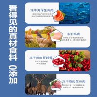 豆柴猫粮幼猫成猫冻干鲜肉四拼低敏无谷增肥发腮营养果蔬全价猫粮3斤