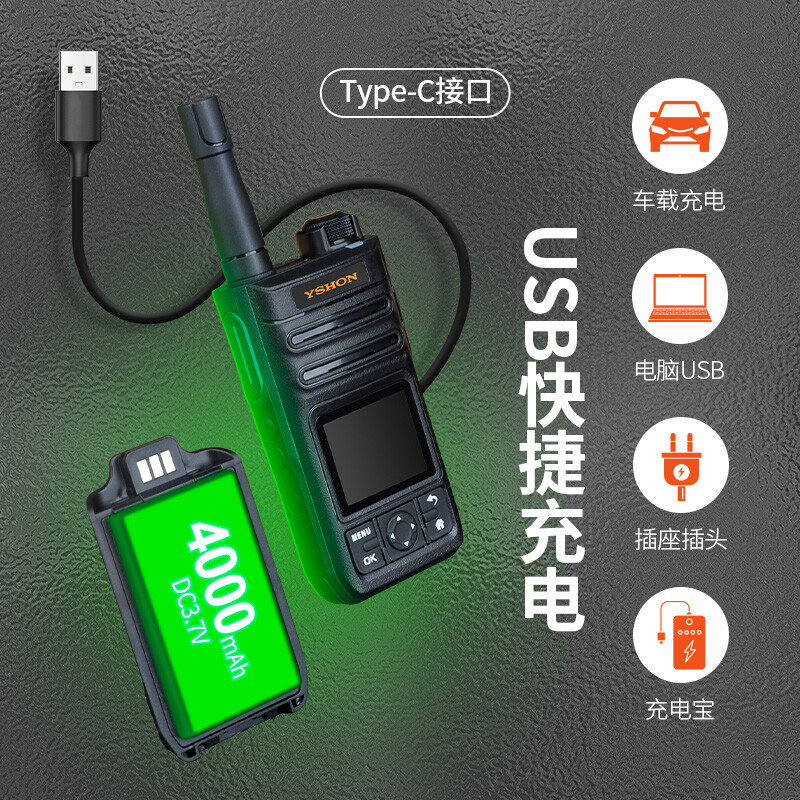 易信(YSHON)H-28Y 公网对讲机 全网通4G插卡不限距离全国对讲机酒店商超5000对讲器户外自驾游天翼对讲机高清大图