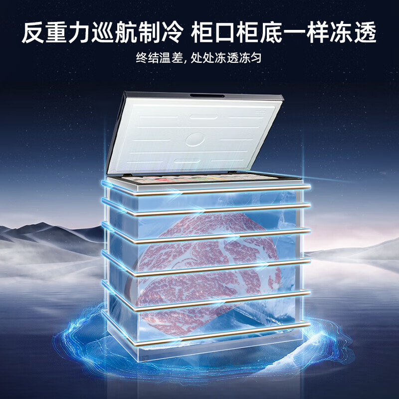美菱201L单温家用冰柜直冷冷柜定频一级能效节能小户型冷冻柜冷藏柜两用小冰箱BC/BD-201DTCX国家补贴高清大图