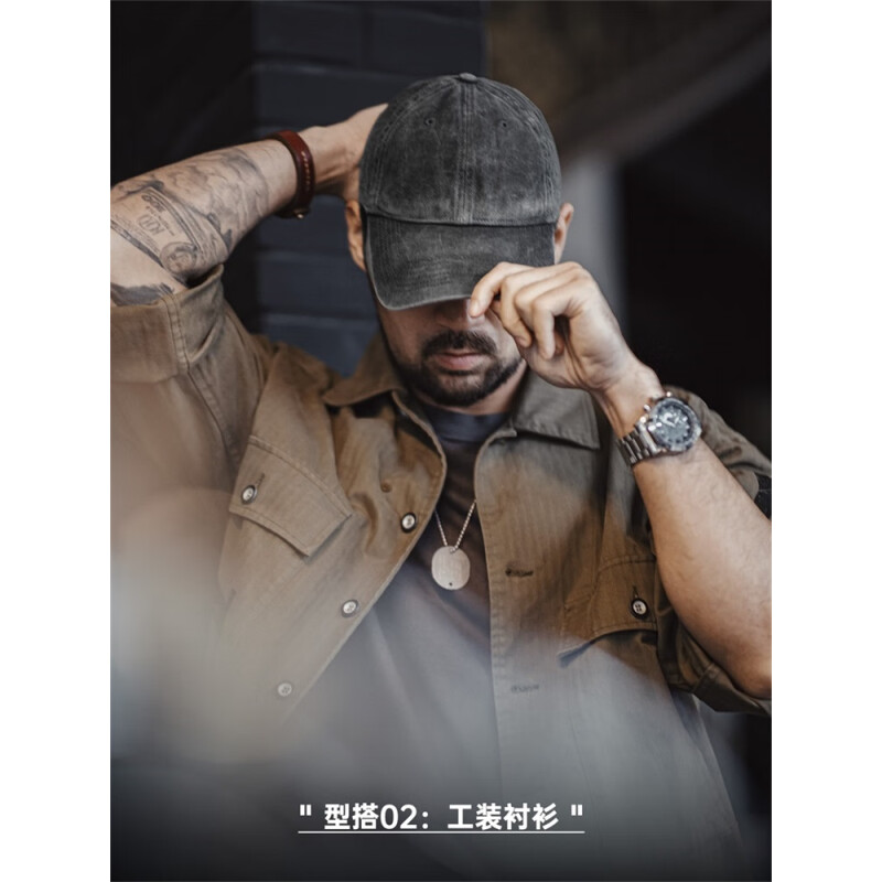 啄木鸟帽子男款2025新款水洗做旧棒球帽美式百搭显脸小磨毛鸭棒子高清大图