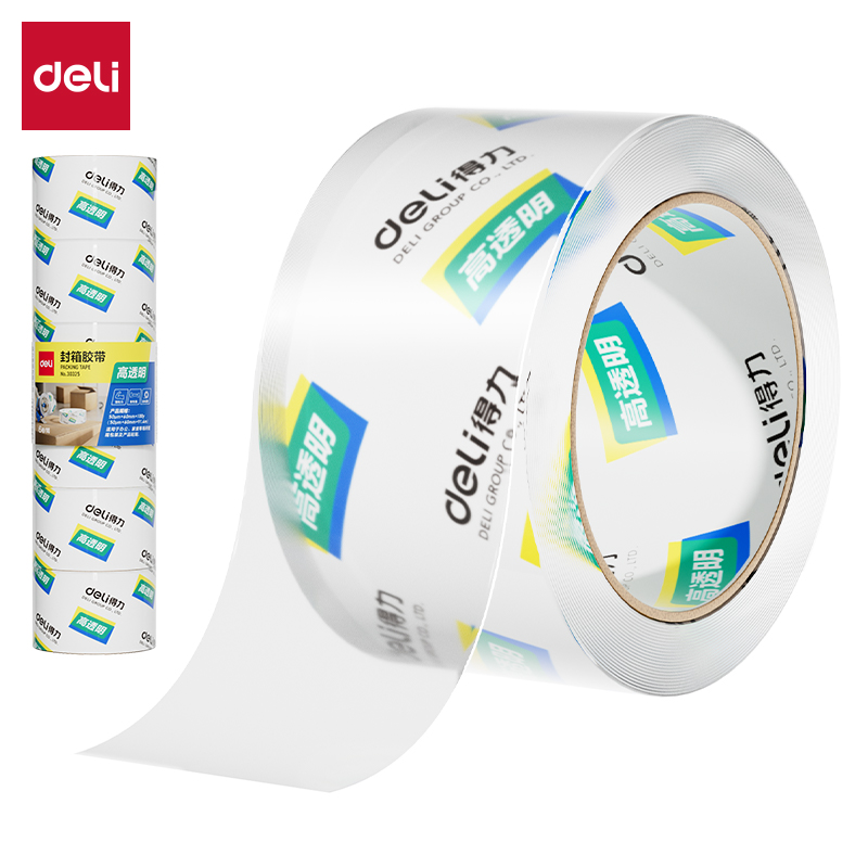 得力(deli)高品质高透明封箱胶带60mm*100y*50um( 1卷 )30325高清大图
