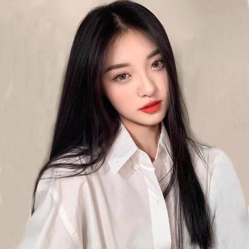 假发女长直发中分无刘海黑长直蓬松气质长发逼真自然中长全头套式