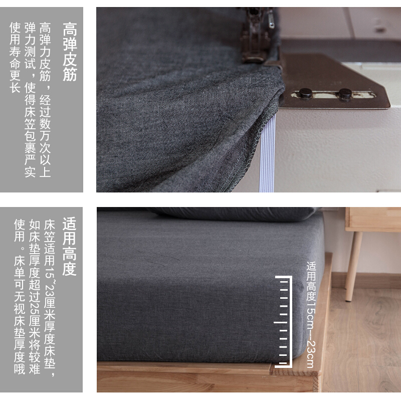 北欧ins风床上简约被套四件套全棉纯棉欧式床单夏天水洗棉网红三