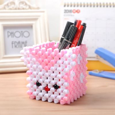 材料包kt猫史努比编织摆件创意制作散珠子工艺品小兔笔筒粉色材料包