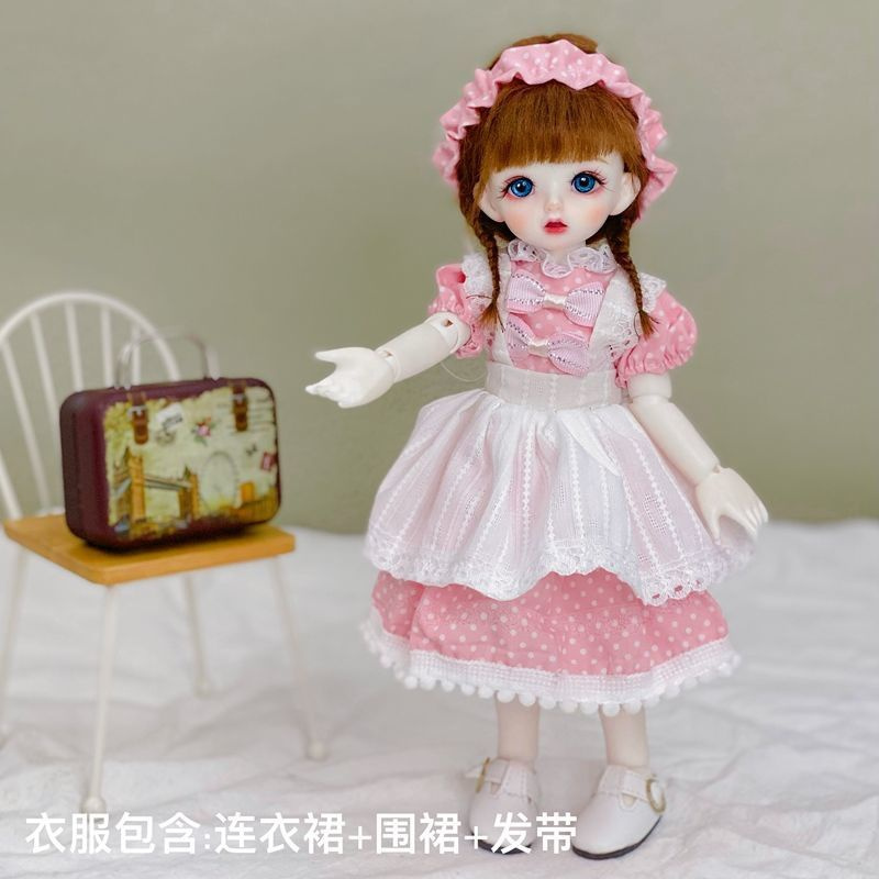 新款6分bjd娃娃衣服jk制服连衣裙30厘米芭比娃娃可爱套装换装裙子 CC1[6分娃衣] 只卖衣服(没有娃娃和鞋子)