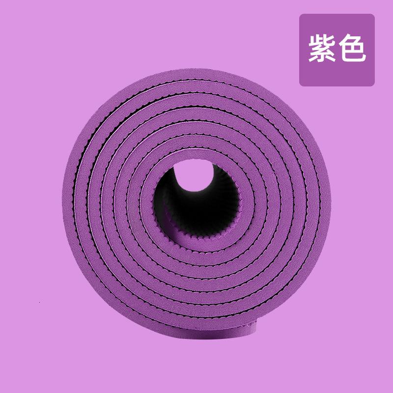 tpe瑜伽垫加厚加宽防滑健身垫静音跳绳垫跳舞垫子瑜伽垫批发 深紫色183*61*0.6cm常规款
