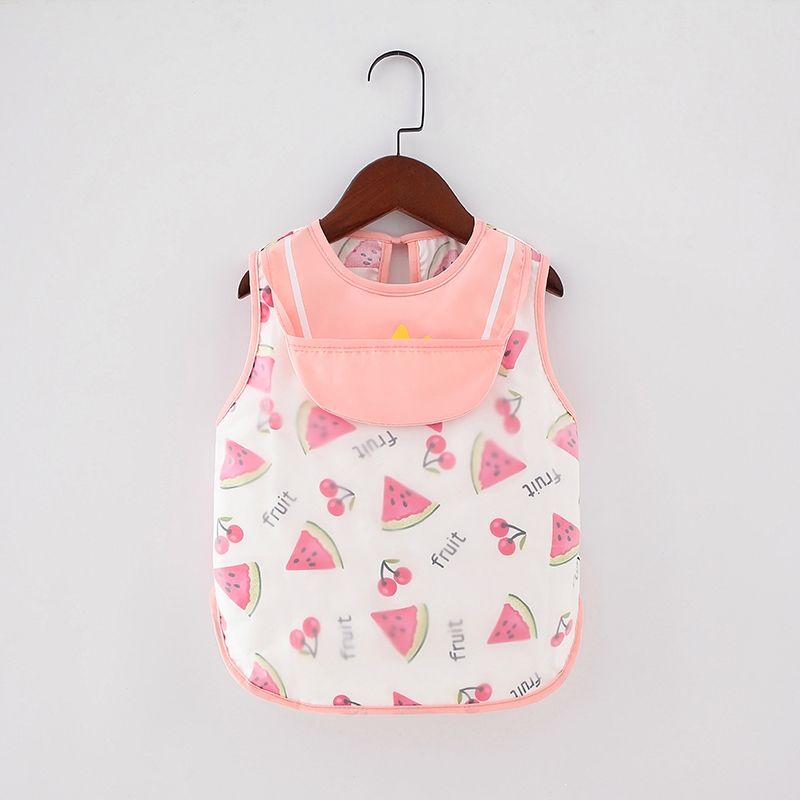 智扣宝宝吃饭罩衣围兜女童纯棉防水防脏婴儿饭兜男儿童围裙小孩反穿衣