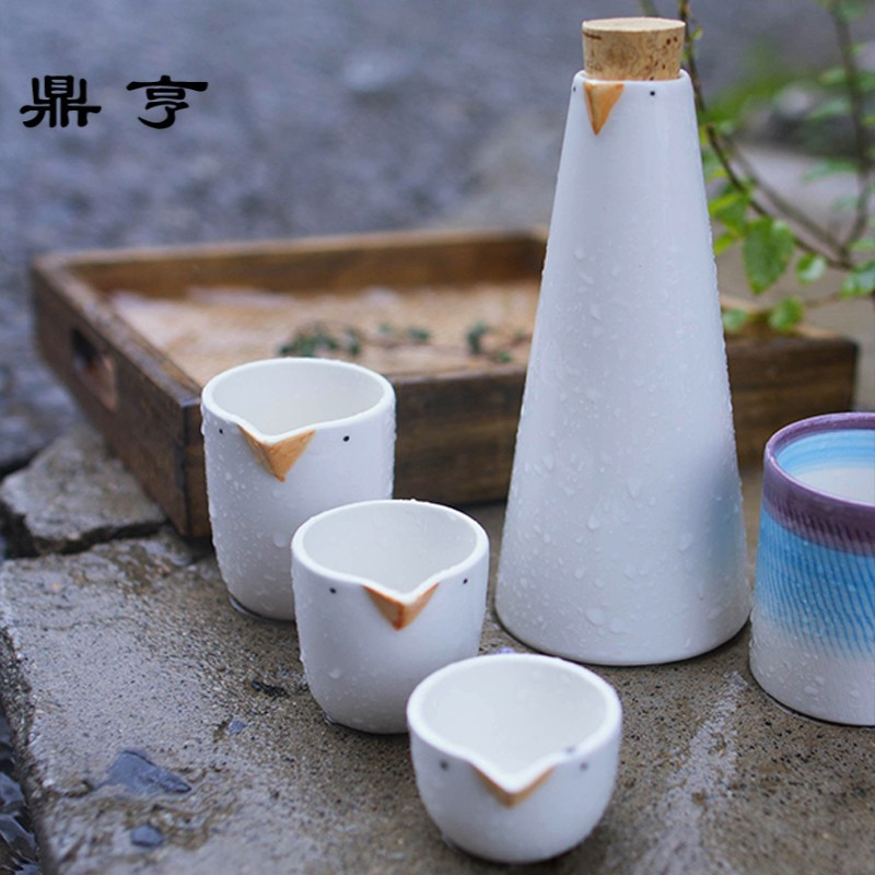 鼎亨日本陶瓷创意卡通小鸟形酒壶家用酒具套装泡茶杯茶壶