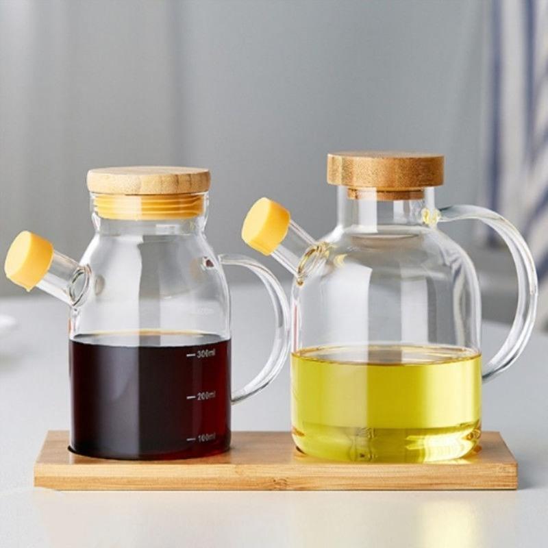 加厚玻璃油壶酱油醋瓶耐高温醋壶透明厨房油瓶家用创意防滴漏油壶葫芦